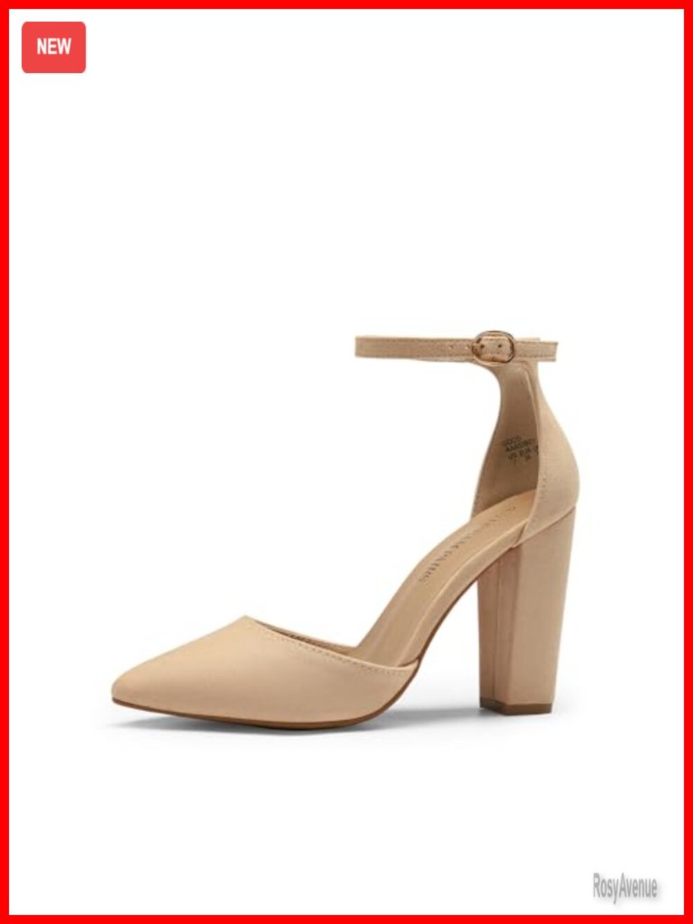 Women's Coco Chunky High Heels Pointed Toe Ankle Strap Pumps